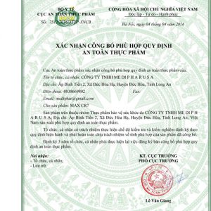 giấy chứng nhận an toàn thực phẩm