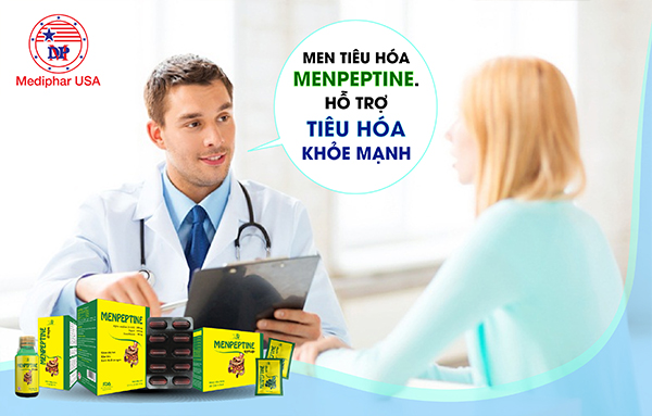Menpeptine hỗ trợ điều trị chương bụng đầy hơi, khó tiêu