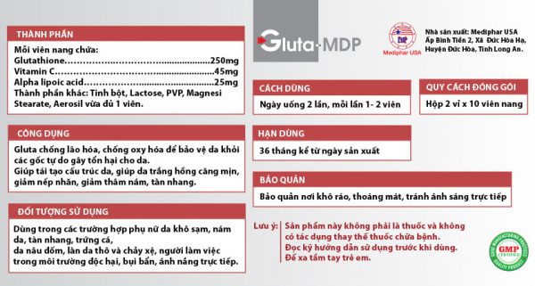 Viên uống trắng da GLUTA-MDP