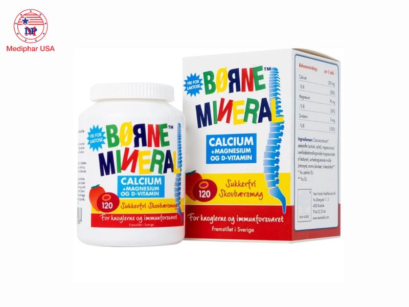 10+ thuốc tăng chiều cao tốt đang có mặt trên thị trường hiện nay Viên nhai Borne Mineral New Nordic được sản xuất từ Thụy Điển.