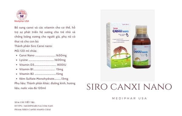 thuốc hấp thụ chất dinh dưỡng siro canxi nano chai