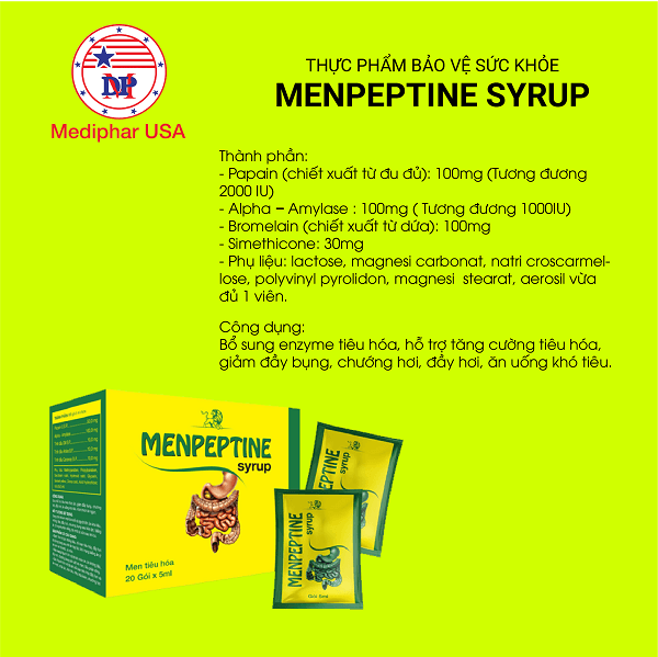 tác dụng của men tiêu hóa menpeptine