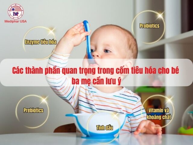 Các thành phần trong cốm tiêu hóa tốt cho bé
