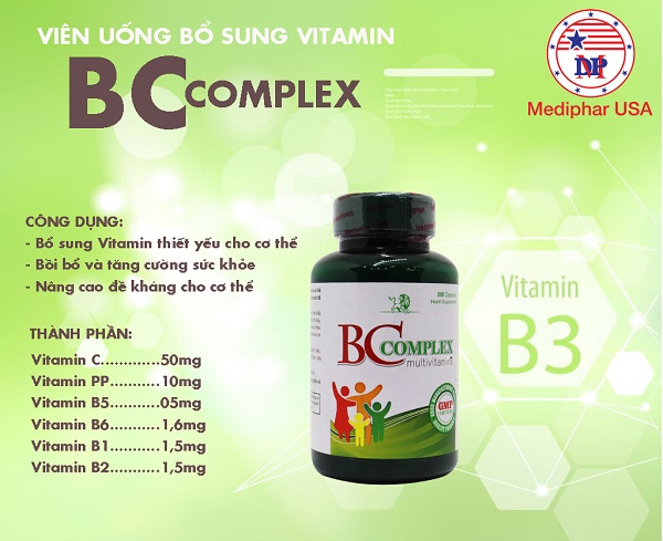 bc complex chứa vitamin pp