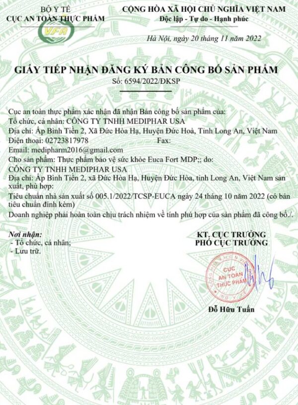 EUCA FORT MDP: Hỗ trợ giảm ho, giảm đờm, giúp giảm đau họng