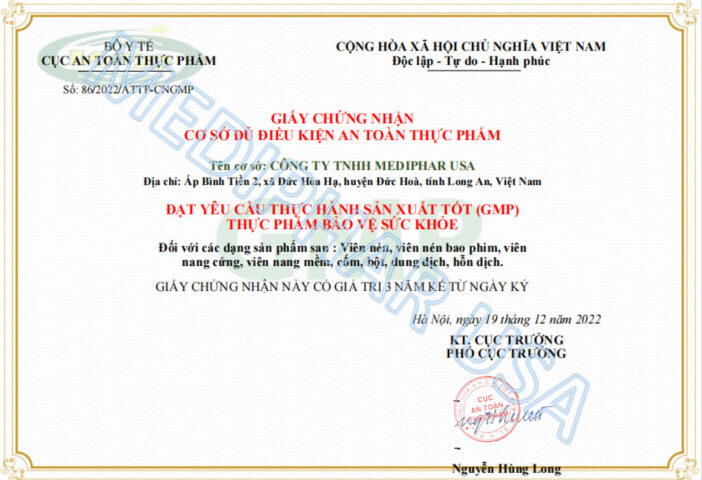 HỒ SƠ PHÁP LÝ CỦA MEDIPHAR USA HỒ SƠ PHÁP LÝ CỦA MEDIPHAR USA