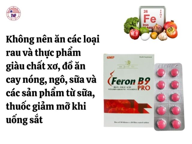 Thực phẩm không nên ăn chung khi uống sắt 