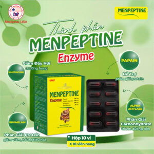 Men tiêu hóa dạng viên Menpeptine Enzyme Thành phần của Menpeptine Enzyme