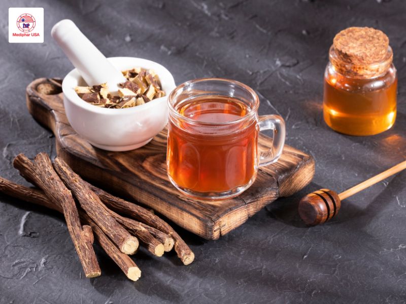 Cách chữa rối loạn tiêu hóa nhanh nhất tại nhà Trà cam thảo
