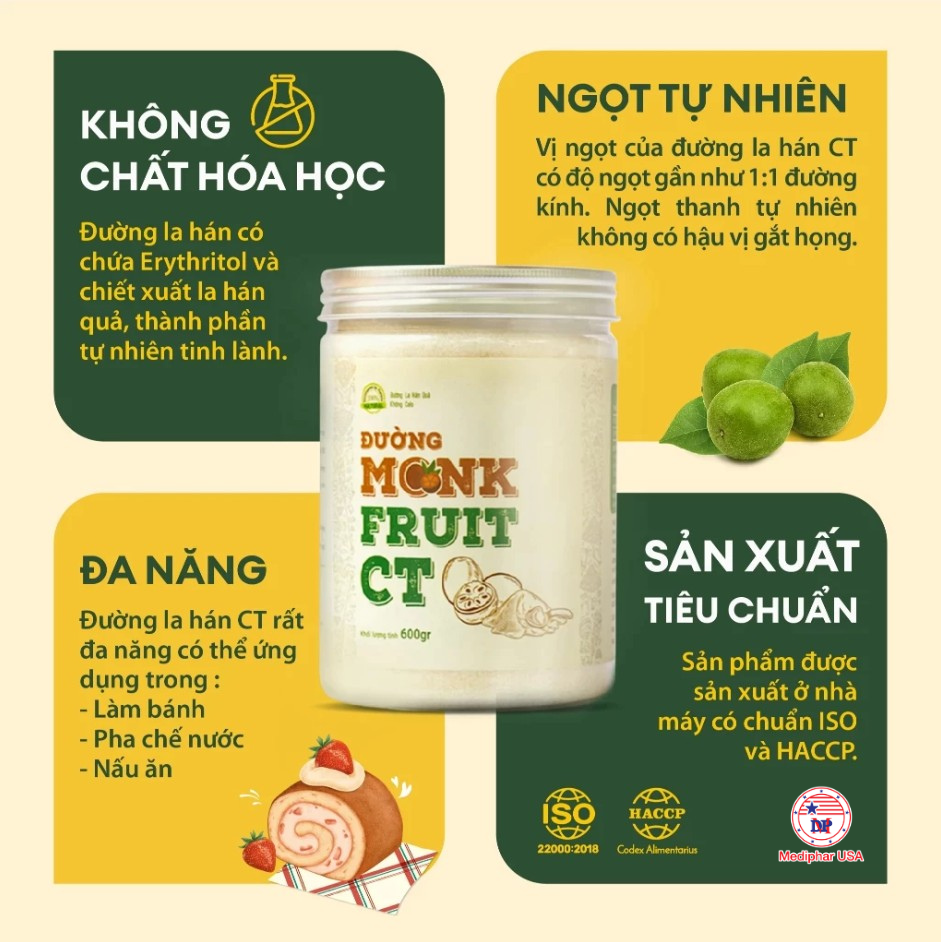 Đường la hán quả là gì? Tác dụng, đối tượng và cách sử dụng Công dụng của đường la hán quả