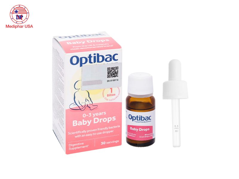 12 Men vi sinh & men tiêu hóa tốt cho trẻ em Men vi sinh cho trẻ sơ sinh Optibac Baby Drops