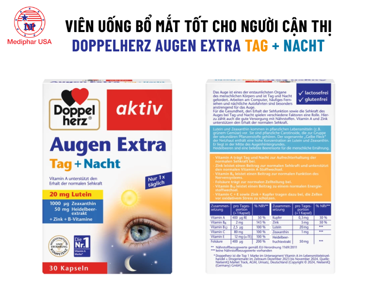 Doppelherz Augen Extra Tag Nacht hỗ trợ thị lực người cận thị