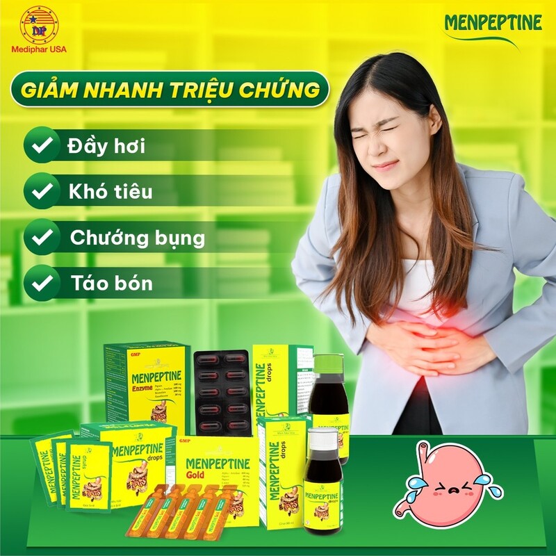 Đau bụng quanh rốn: Nguyên nhân, chẩn đoán và hướng xử trí Menpeptine chứa các thành phần chiết xuất tự nhiên an toàn cho người sử dụng