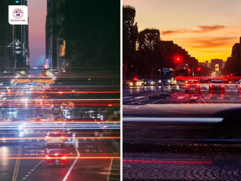 Hình ảnh bị loạn thị nhìn ánh đèn