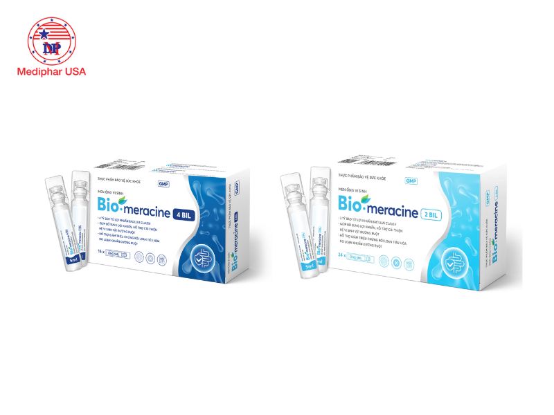 8 loại men tiêu hóa, men vi sinh dạng ống nước tốt hiện nay Men vi sinh dạng ống Bio-meracine 2 Bil