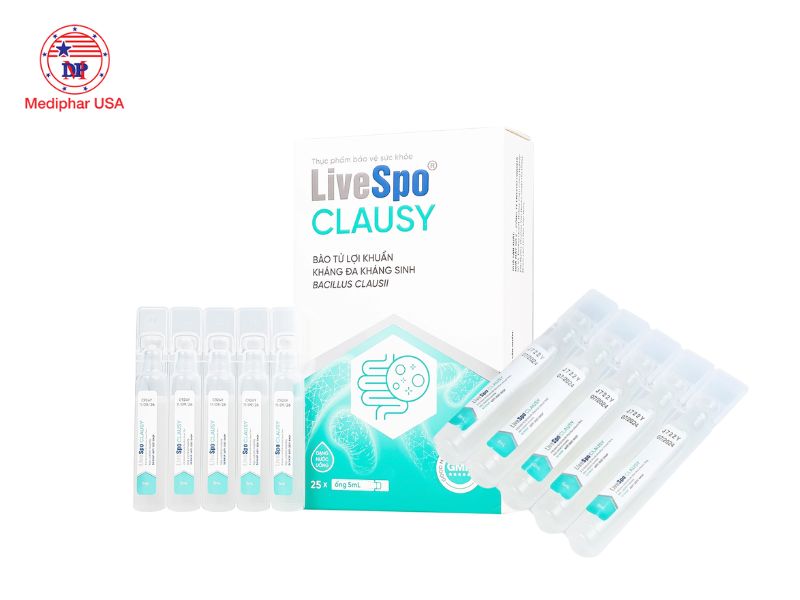 8 loại men tiêu hóa, men vi sinh dạng ống nước tốt hiện nay Men vi sinh dạng ống LiveSpo Clausy