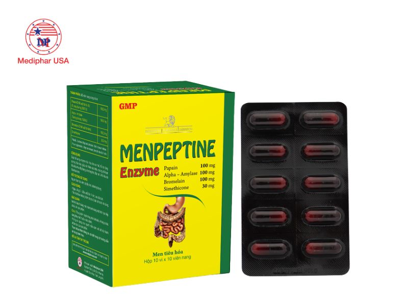 10+ Men tiêu hóa dạng viên nén tốt cho đường ruột Men tiêu hóa Menpeptine Enzyme dạng viên