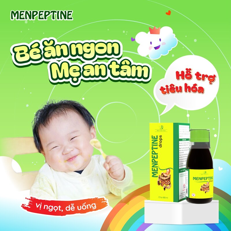 Review 9 men vi sinh & men tiêu hóa cho trẻ sơ sinh tốt hiện nay Menpeptine Drops giúp hỗ trợ tiêu hóa cho trẻ trên 1 tuổi