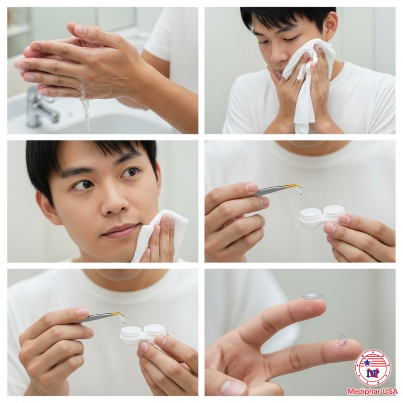 Hướng dẫn chi tiết các bước chuẩn bị đeo lens mắt