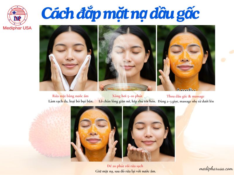 Cách làm mặt nạ dầu gấc: Hướng dẫn từ A đến Z cho làn da sáng mịn Mặt nạ dầu gấc nguyên chất là lựa chọn lý tưởng cho da có dấu hiệu lão hóa