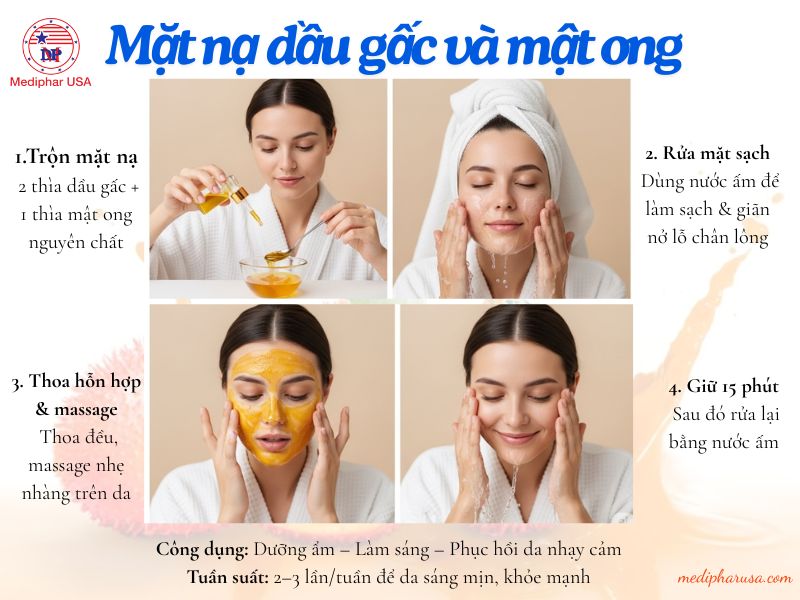 Cách làm mặt nạ dầu gấc: Hướng dẫn từ A đến Z cho làn da sáng mịn Dầu gấc với mật ong giúp tái tạo tế bào, làm sáng da và giữ ẩm hiệu quả