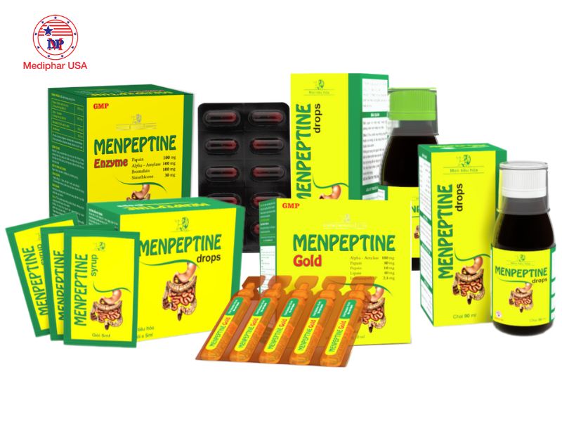 Review 7 men tiêu hóa của Pháp được tin dùng hiện nay Dòng sản phẩm Menpeptine với nhiều dạng bào chế phù hợp cho cả gia đình