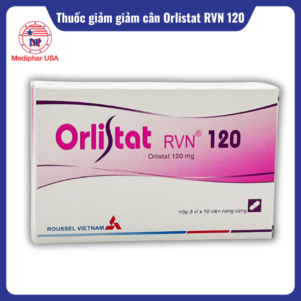 9 thuốc giảm cân an toàn hiệu quả được tin dùng hiện nay Thuốc giảm cân tan mỡ Orlistat RVN 120