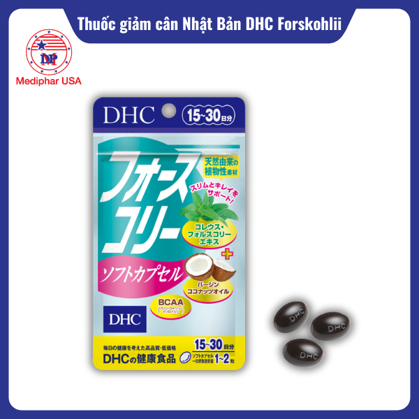 9 thuốc giảm cân an toàn hiệu quả được tin dùng hiện nay Viên giảm cân Nhật Bản DHC Forskohlii Soft Capsule
