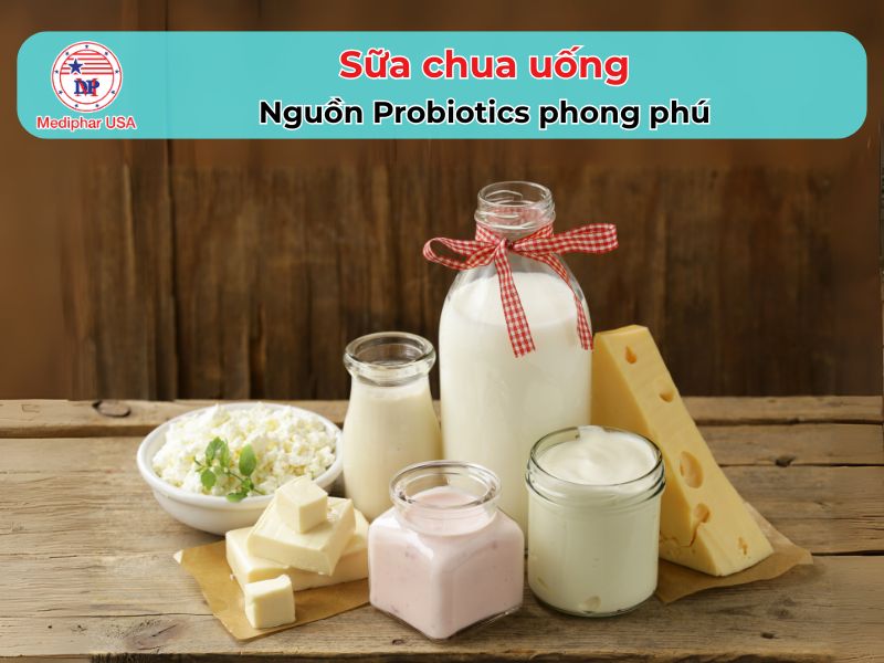 Uống nước gì để tiêu hóa nhanh? 11 loại đồ uống hỗ trợ hệ tiêu hóa hoạt động khỏe mạnh Sữa chua uống là một trong những nguồn probiotics phổ biến