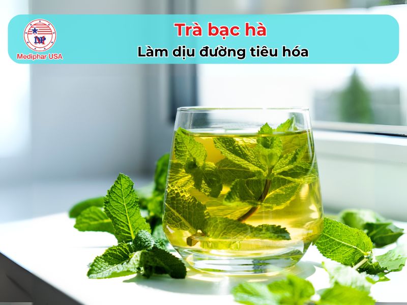 Uống nước gì để tiêu hóa nhanh? 11 loại đồ uống hỗ trợ hệ tiêu hóa hoạt động khỏe mạnh Trà bạc hà có tác dụng kháng khuẩn nhẹ