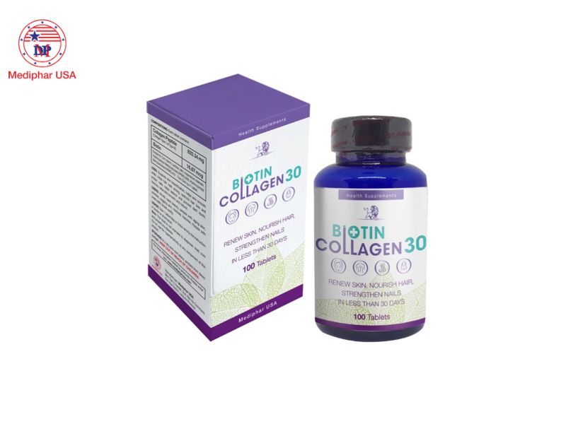 20+ viên uống trắng da hiệu quả hiện nay Viên uống trắng da Biotin Collagen 30