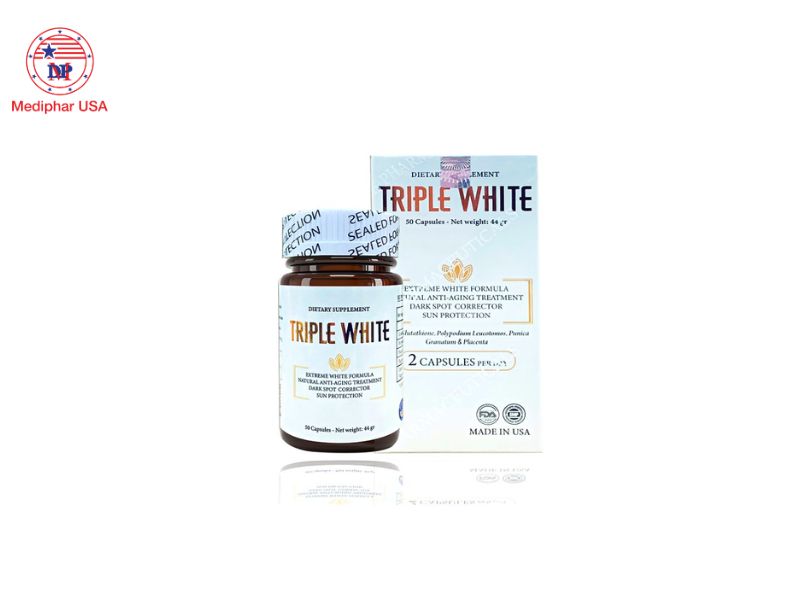 20+ viên uống trắng da hiệu quả hiện nay Glutathione 1200mg Triple White