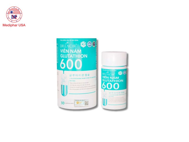 20+ viên uống trắng da hiệu quả hiện nay Glutathione 600 Dr. Lacir