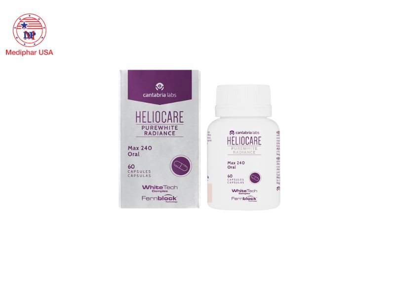 20+ viên uống trắng da hiệu quả hiện nay Heliocare Oral Purewhite Radiance Max 240