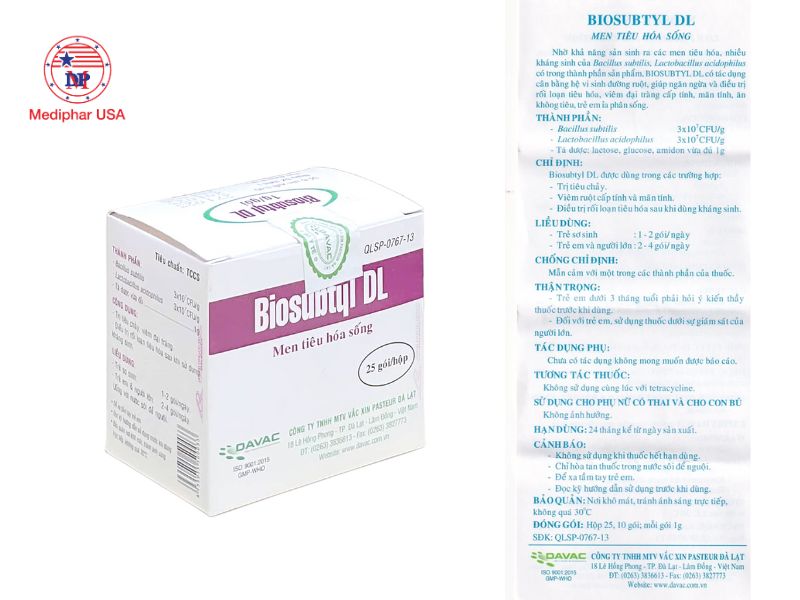 Men tiêu hóa sống Biosubtyl DL có tốt không? Công dụng, cách dùng và lưu ý khi sử dụng Hướng dẫn sử dụng Biosubtyl DL