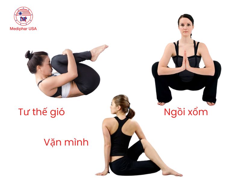 Xoa bụng kết hợp tư thế yoga