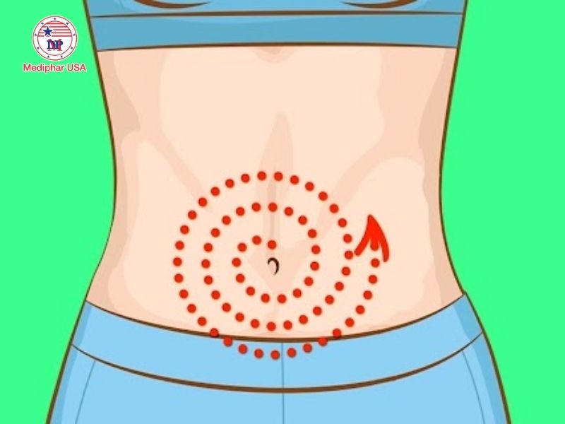 Xoa bụng theo chiều kim đồng hồ giảm cảm giác chướng bụng, đầy hơi hiệu quả