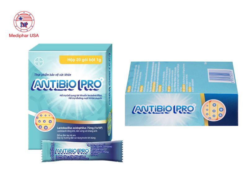 Men vi sinh Antibio Pro có tốt không? Công dụng, cách dùng và lưu ý khi sử dụng Men vi sinh Antibio Pro được phân phối bởi Công ty TNHH Bayer Việt Nam