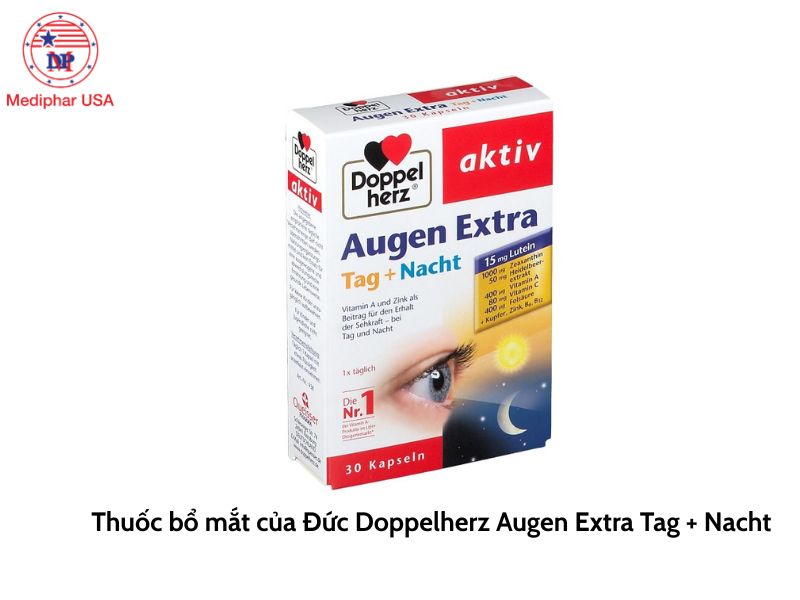 10 thuốc bổ mắt của Đức được tin dùng hiện nay Viên uống Doppelherz Augen Extra Tag + Nacht