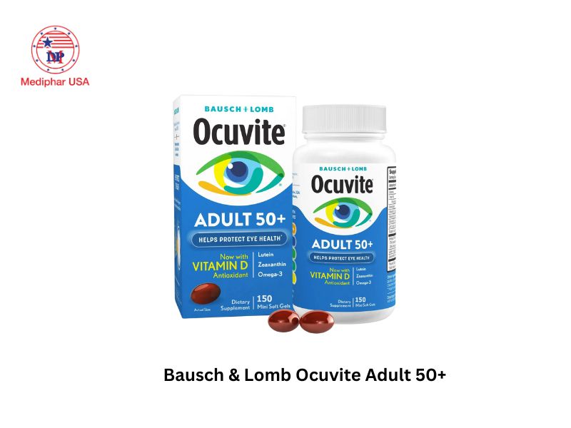Top 12 thuốc bổ mắt của Mỹ được tin dùng hiện nay Thuốc bổ mắt của Mỹ Bausch Lomb Ocuvite Adult 50