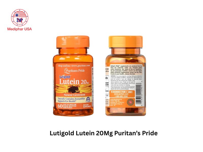 Top 12 thuốc bổ mắt của Mỹ được tin dùng hiện nay Viên uống bổ mắt Lutigold Lutein 20Mg Puritan’s Pride