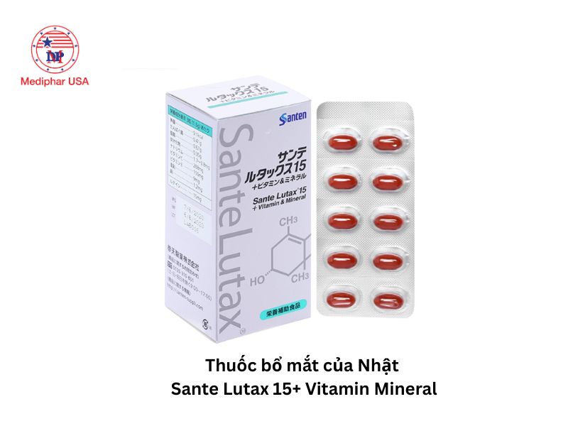 12+ thuốc bổ mắt của Nhật được tin dùng hiện nay Viên uống bổ mắt Sante Lutax 15+ Vitamin Mineral