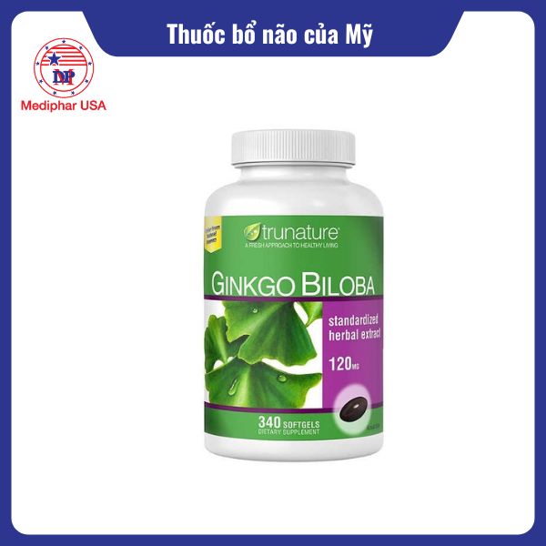 15 thuốc bổ não của Mỹ hiệu quả và được tin dùng hiện nay Ginkgo Biloba Trunature 120mg