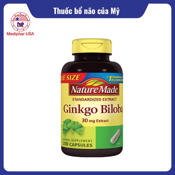 15 thuốc bổ não của Mỹ hiệu quả và được tin dùng hiện nay Nature Made Ginkgo Biloba 60 viên