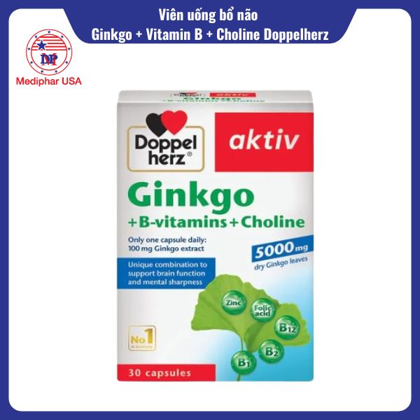 Viên uống bổ não Ginkgo + B-Vitamine + Choline Doppelherz