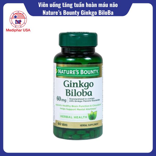 Viên uống tăng tuần hoàn máu não Nature's Bounty Ginkgo BiloBa