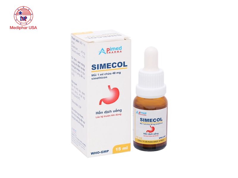 Gợi ý 4 loại thuốc chống đầy hơi cho trẻ sơ sinh Hỗn dịch uống Simecol Apimed giúp bé giảm nhanh cảm giác khó chịu