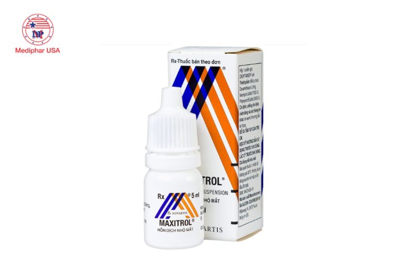 Thuốc nhỏ mắt trị đau mắt đỏ cho trẻ em an toàn và hiệu quả Thuốc nhỏ mắt Maxitrol Alcon 5ml