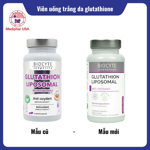 12 viên uống trắng da glutathione hiệu quả, được tin dùng hiện nay Viên uống trắng da Biocyte Glutathione Liposomal