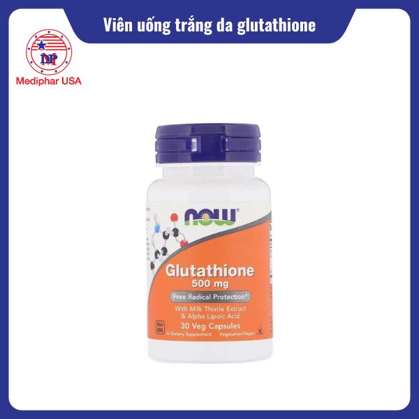12 viên uống trắng da glutathione hiệu quả, được tin dùng hiện nay Now Glutathione 500 mg 30 viên